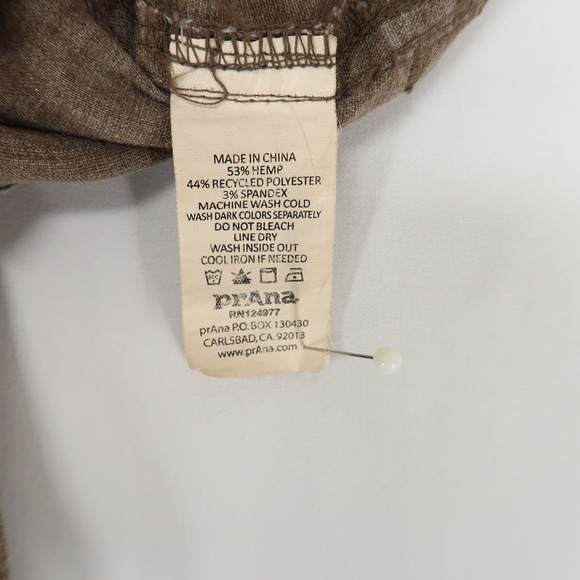 Prana Sutra Mens Shorts L Brown Heather Hemp Blend Drawstring Stretch Outdoor - Picture 8 of 9